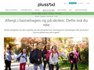 Allergi i barnehage og skolen-plusstid artikkel juni 2019