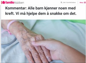 VG-Kommentar- Hvordan snakke med barn om kreft